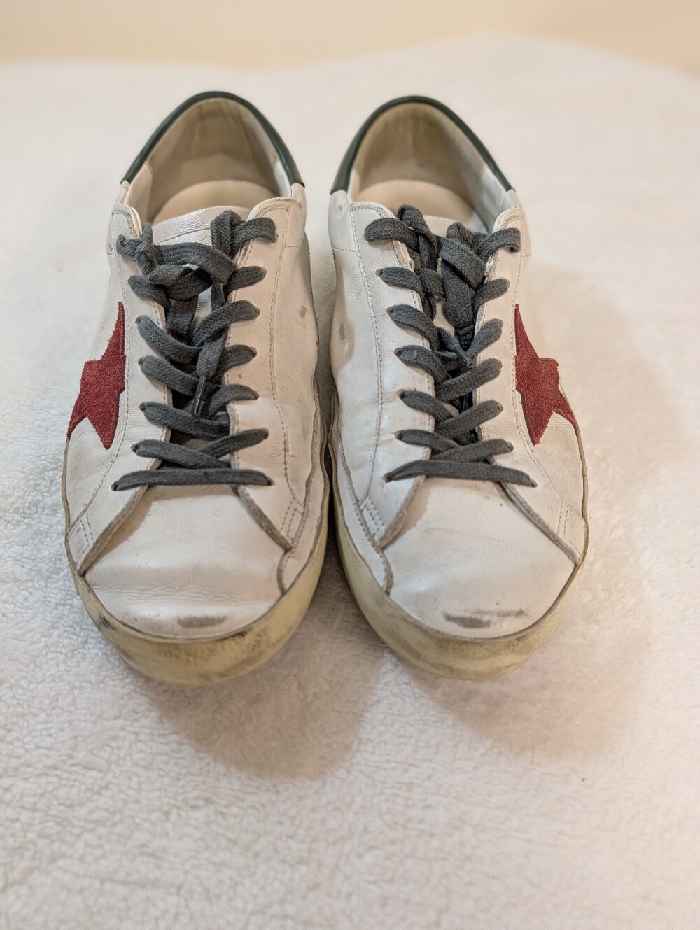 Golden Goose White and Green Men's Sneakers